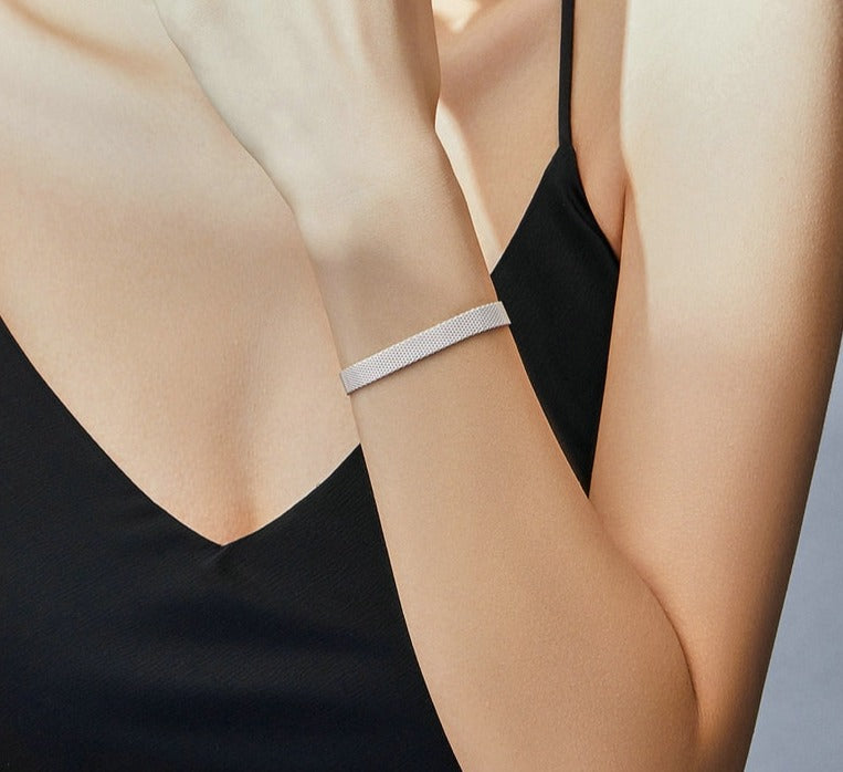 Mesh Bracelet with Square Clasp for Women