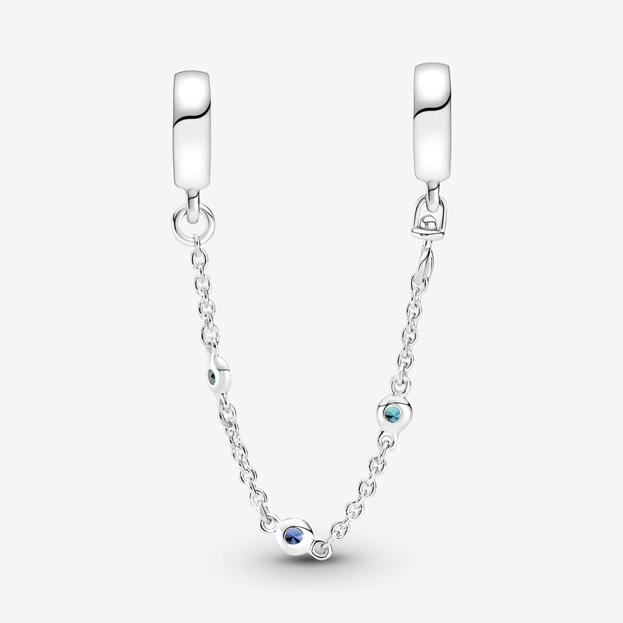 Designed Blue Stone Safety Chain Charm