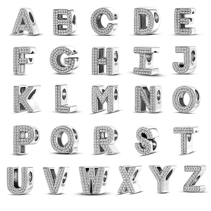 Sparkling Letter N Alphabet Charm a to z