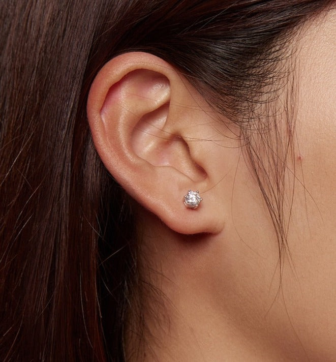 Moissanite Stud Earrings Brilliant Round Cut
