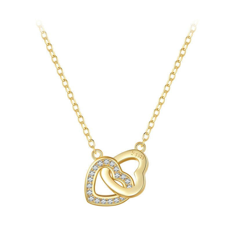 Connected Heart Pendant Necklace
