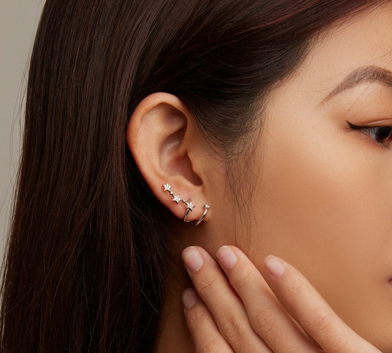 Double-layer Star Stud Earrings