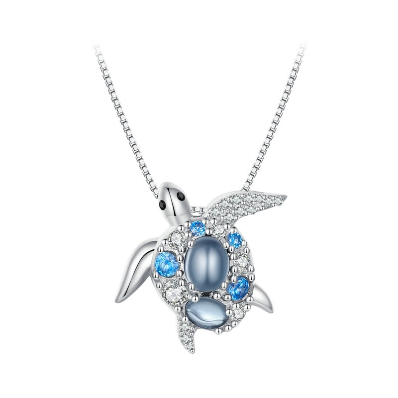 Blue Sea Turtle Pendant Necklace