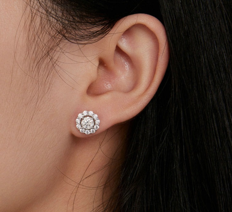 Tanisy Classic Detachable Flower Moissanite Stud Earrings