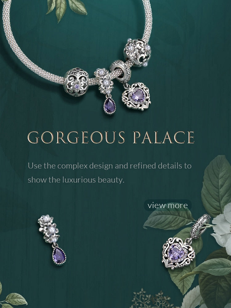 Purple Stone Vintage Pattern Georgeous Palace Charm Collection