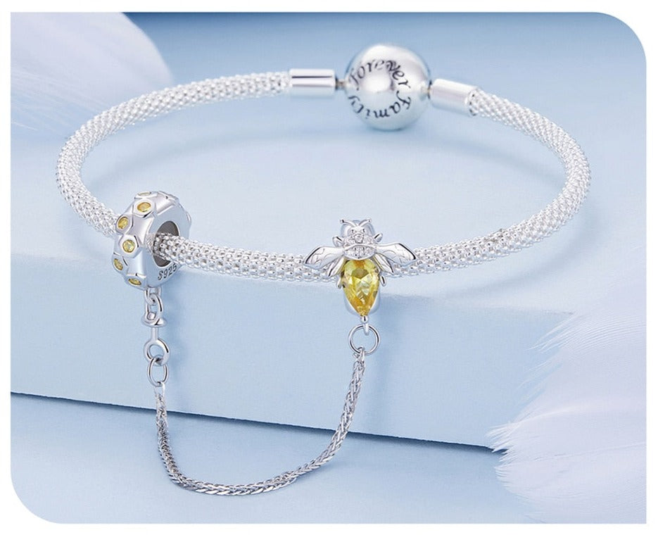 Yellow Bee Safety Chain Charm image