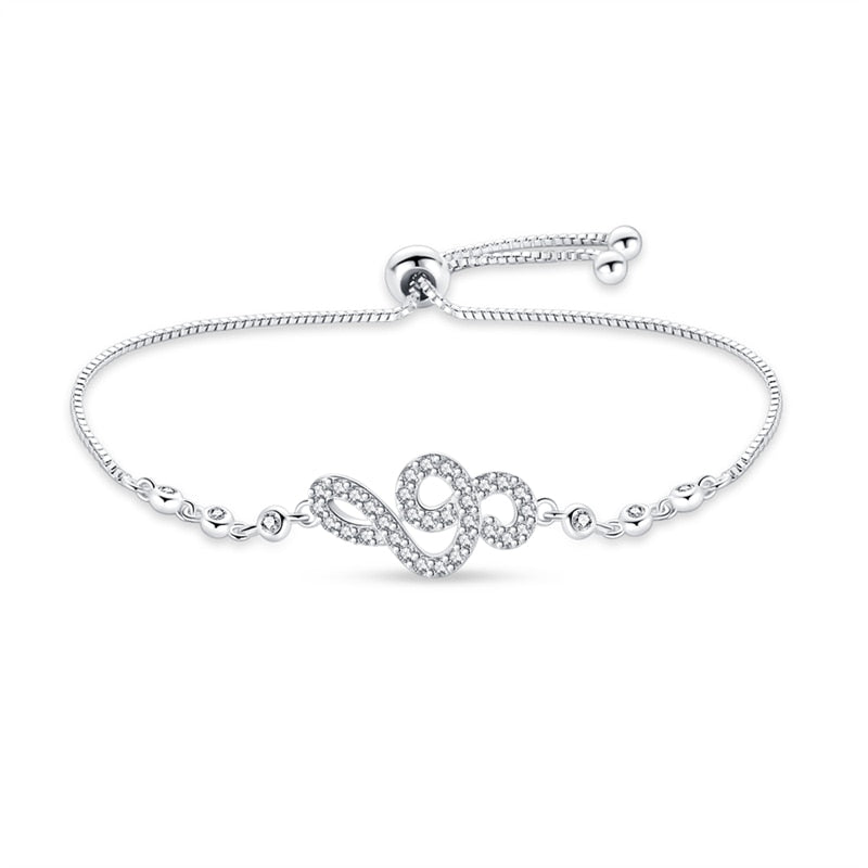 Silver Infinity Knot Slider Bracelet