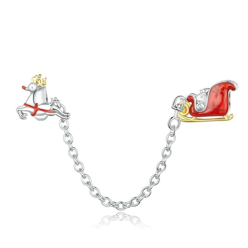 Santa's Sleigh Safety Chain with Silicone Stopper