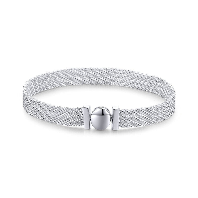 Adjustable Mesh Bracelet with Oval Clasp