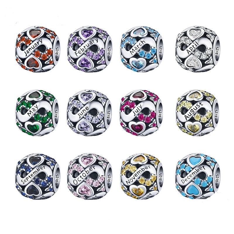 Infinite Love Birthstone Charms monthes