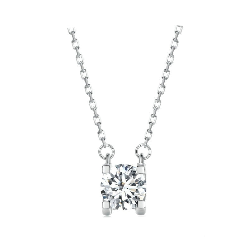 Luxury Moissanite Diamond Classic Round Pendant Necklace