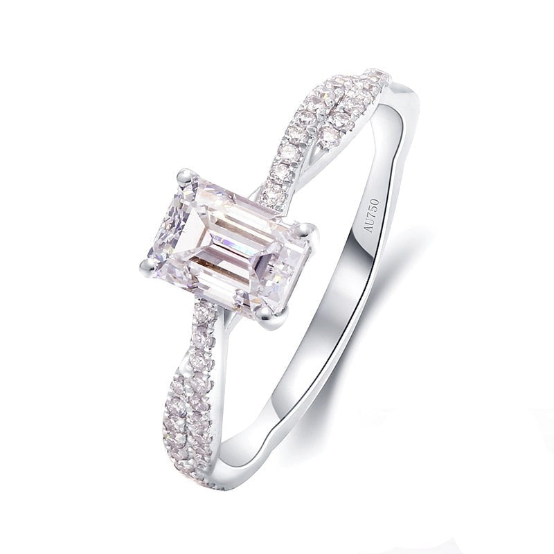 Tanisy Radiance 1.12ct Emerald Cut Lab Grown Diamond on 14k White Gold Engagement Ring