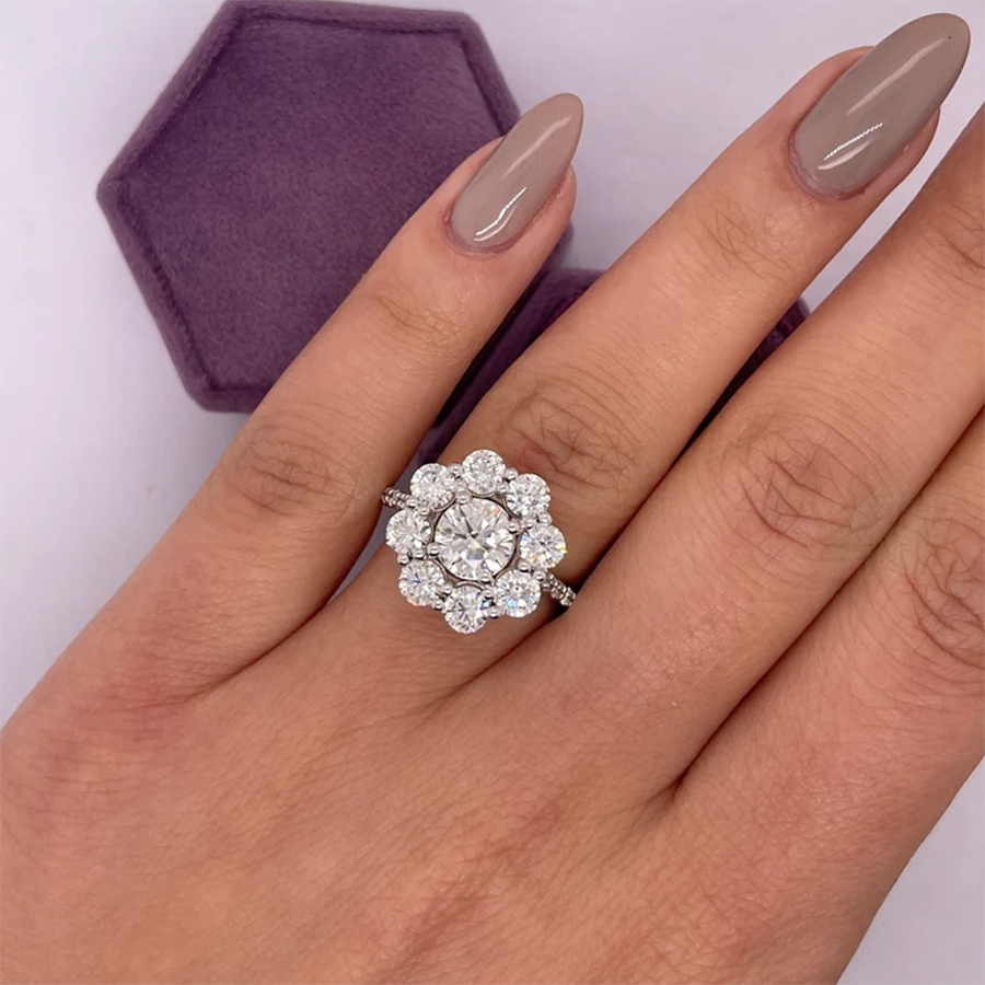 Tanisy Rediance 1ct Lab Grown Diamond Ring on 14k White Gold