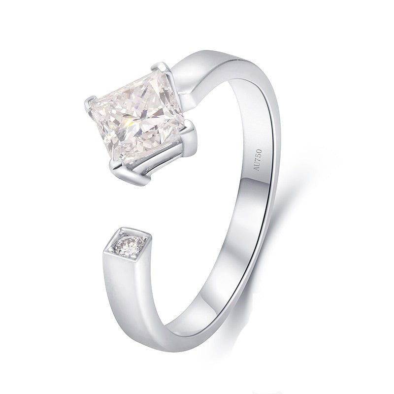 Tanisy Rediance 1.042ct Princess Cut Lab Grown Diamond Ring on 14k White Gold 
