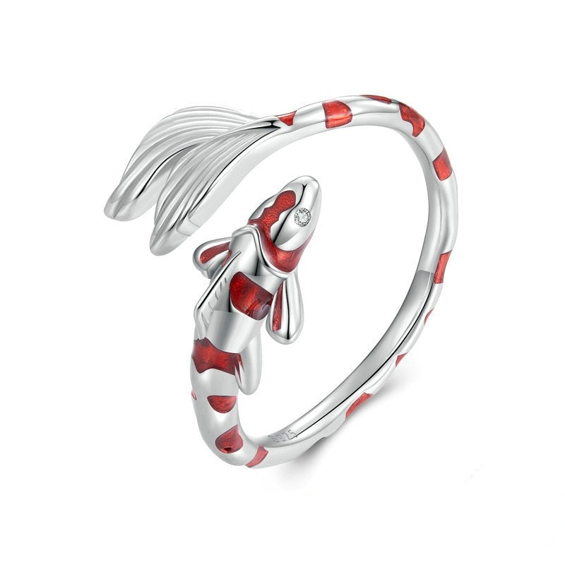 Red Koi Lucky Fish Adjustable Ring