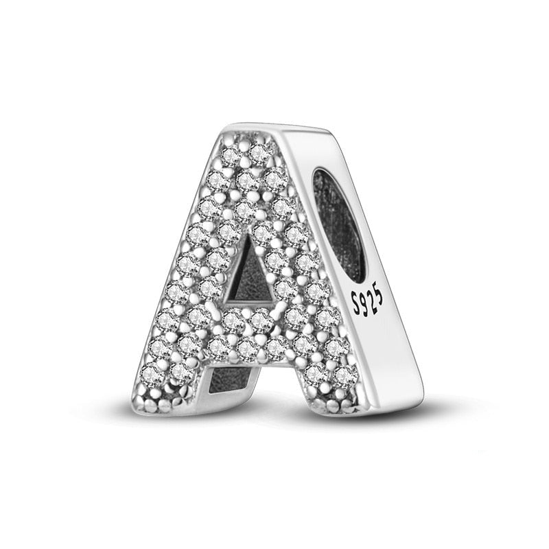 Sparkling Letter A Alphabet Charm