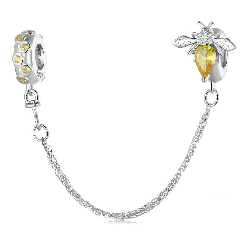 Yellow Bee Safety Chain Charm