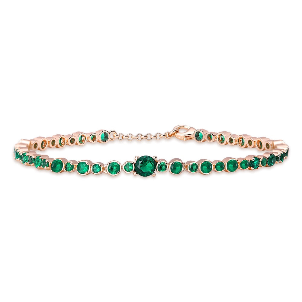 Green Crystal Tennis Bracelet