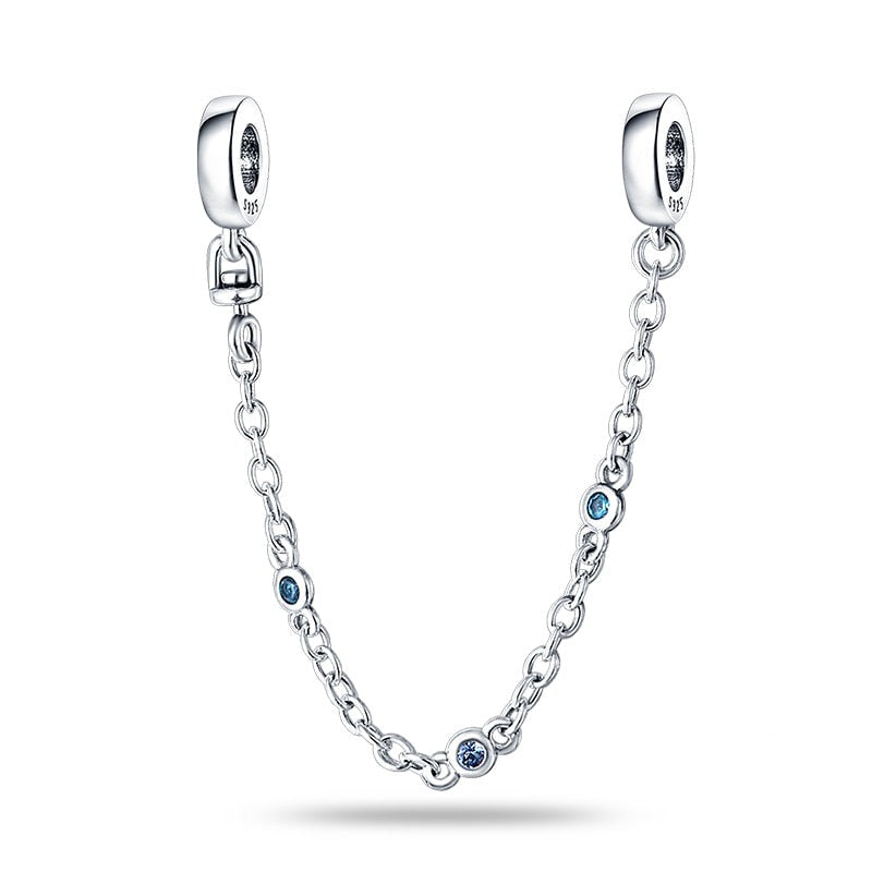 Blue Stone Safety Chain Charm