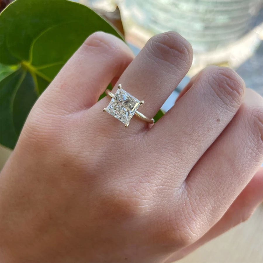 Tanisy Rediance 1ct Princess Cut Lab Grown Diamond Ring on 14k Gold