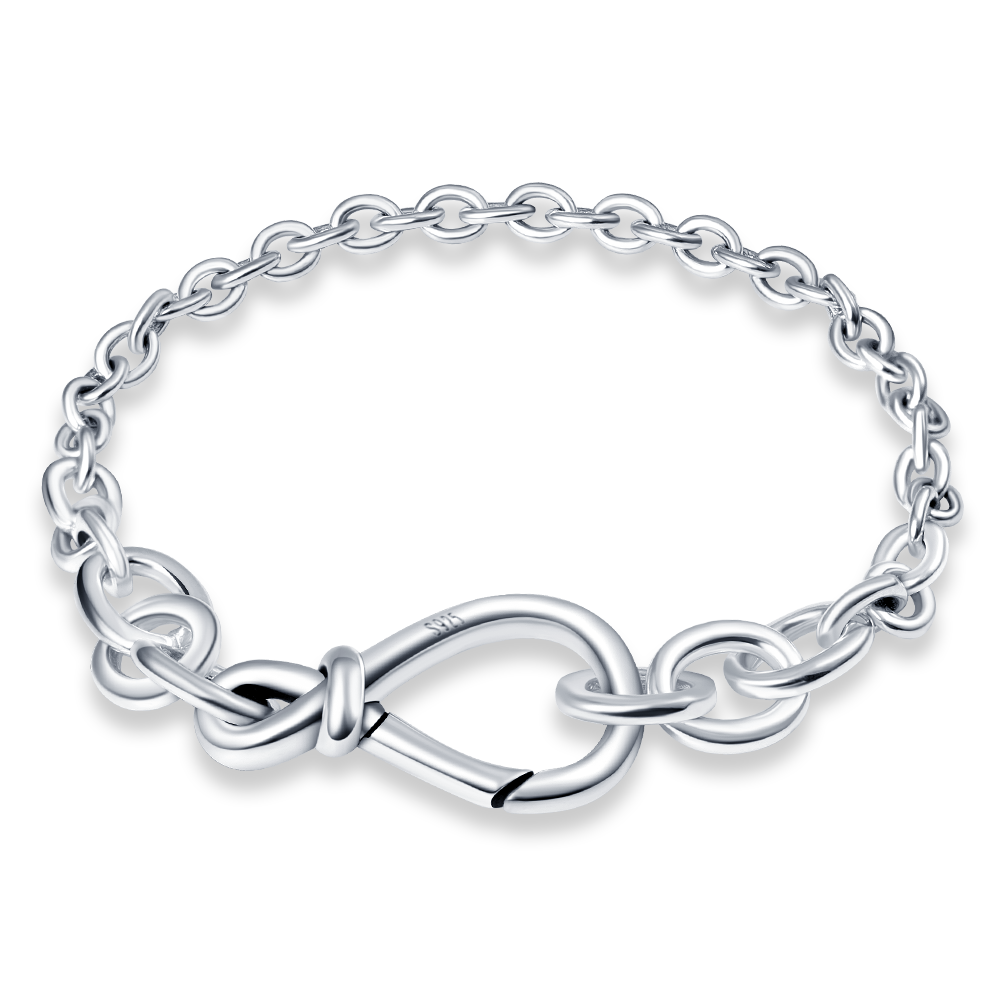Silver Infinity Knot Chain Bracelet