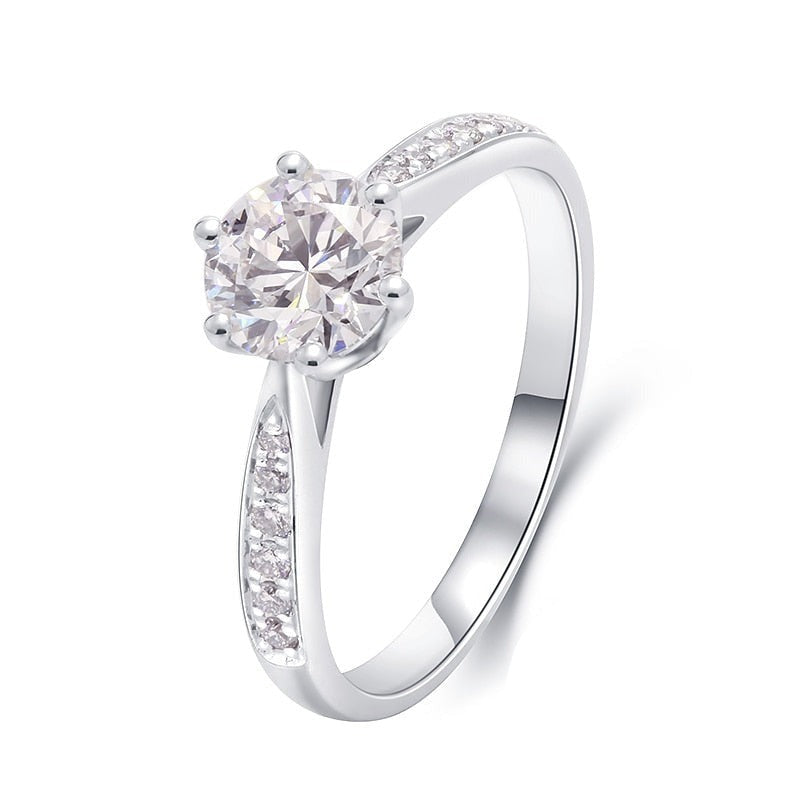 Lab Grown 1.017ct Diamond on 14k White Gold Engagement Ring