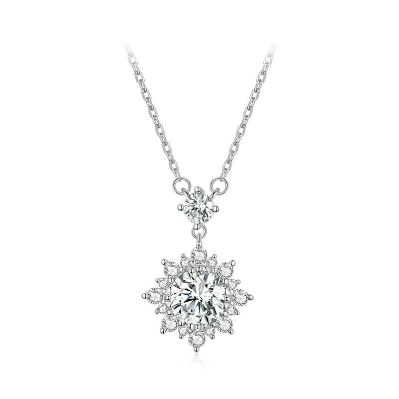 Moissanite 1 Ct Halo Necklace