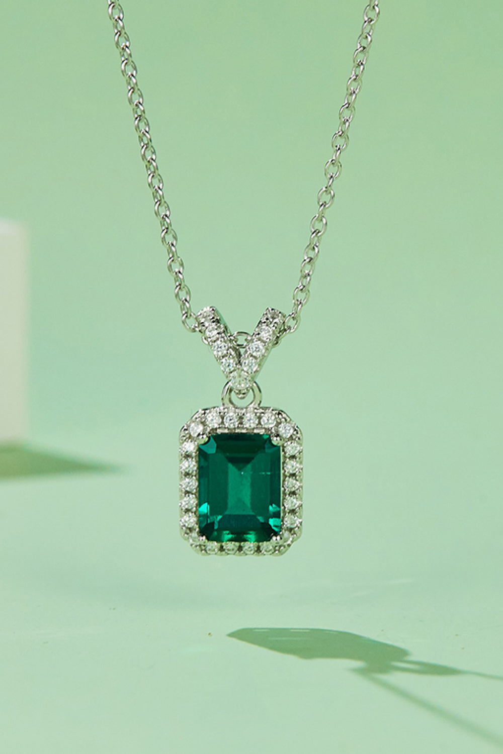 1.25 Carat Lab-Grown Emerald Necklace